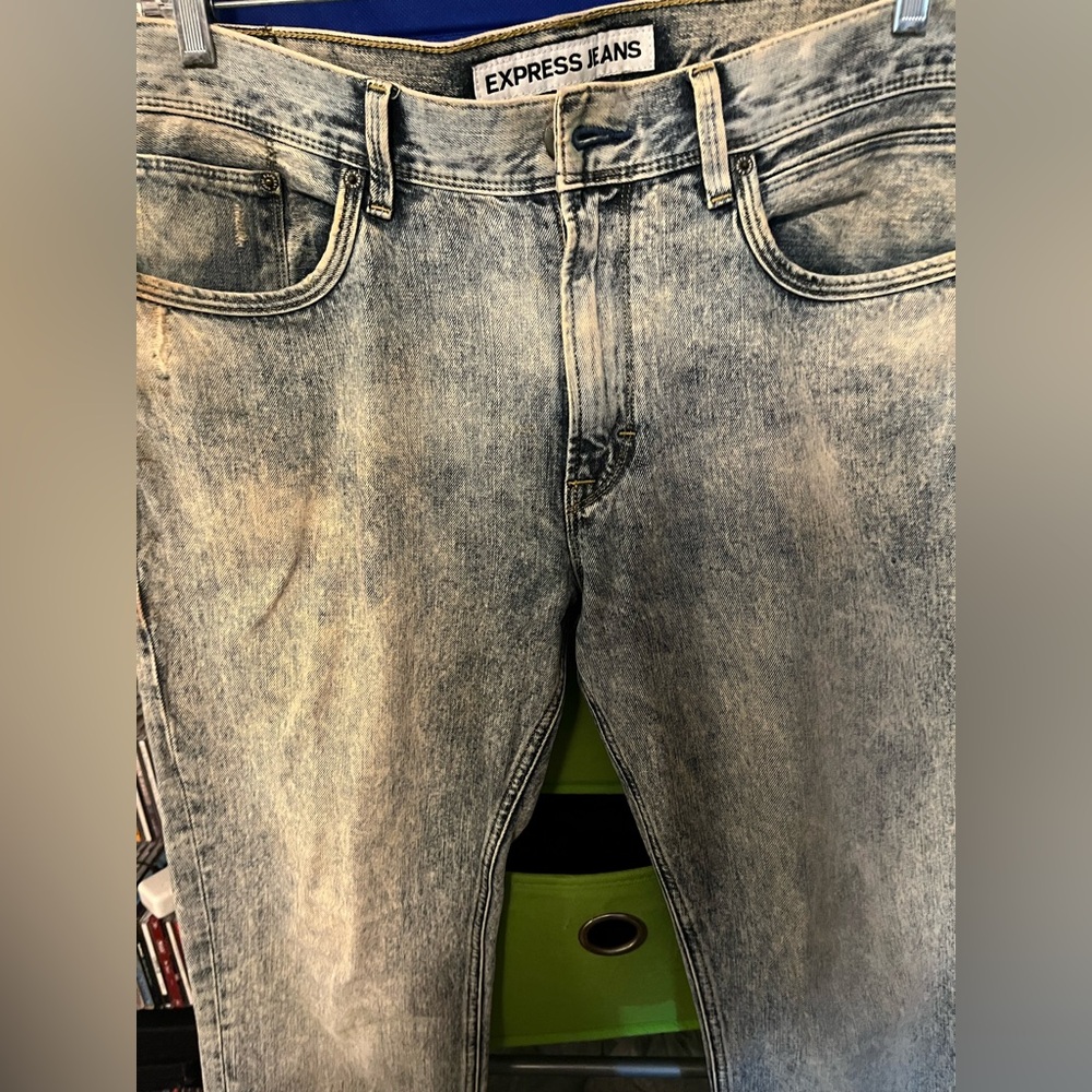 Men's Express Acid Wash Rocco Slim Fit Skinny Leg 36X34 EUC
